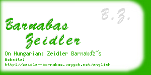 barnabas zeidler business card